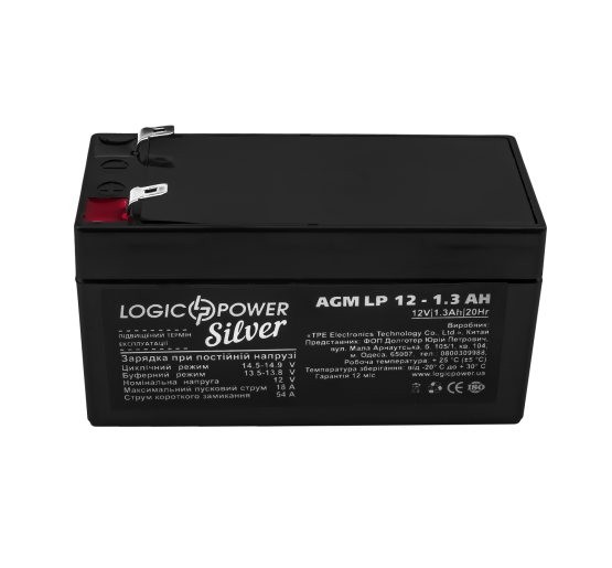 Аккумулятор AGM LP 12V - 1.3 Ah Silver