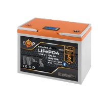 Аккумулятор LP LiFePO4 12,8V - 100 Ah (1280Wh) (BMS 100A/50А) пластик LCD Smart BT