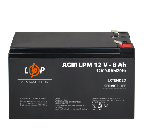Акумулятор AGM LPM 12V - 8 Ah