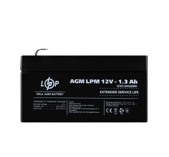 Акумулятор AGM LPM 12V - 1.3 Ah