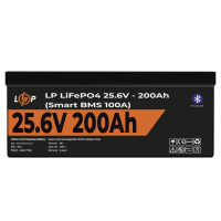 Аккумулятор LP LiFePO4 24V (25,6V) - 200 Ah (5120Wh) (Smart BMS 100А) с BT пластик для ИБП