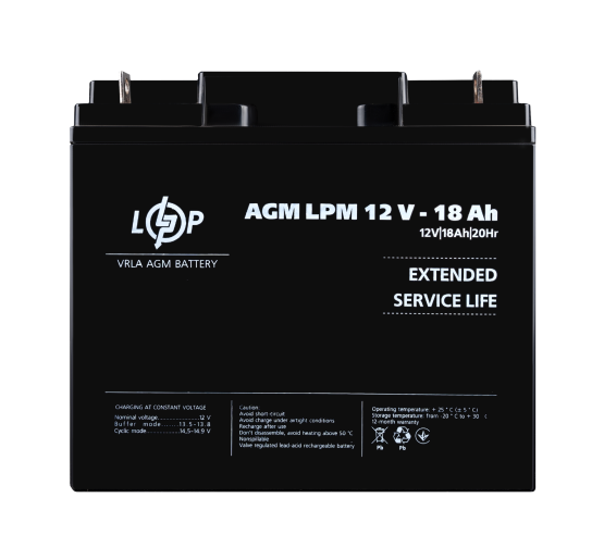 Акумулятор AGM LPM 12V - 18 Ah