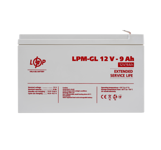 Акумулятор гелевий LPM-GL 12V - 9 Ah