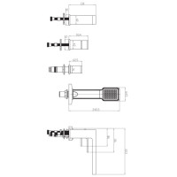 Змішувач для ванни Omnires Baretti на 4 отвори black mat (BA7832BL)