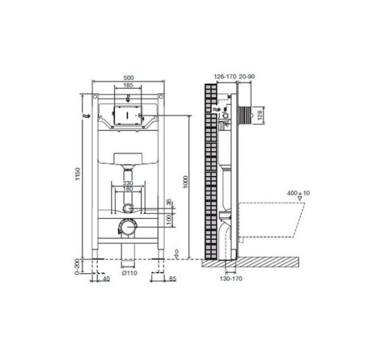 унітаз Omnires Ottawa 49x37 rimless підвісний, сидіння + інсталяція Oli Olipure 30x20 (880780/152972 + OTTAWAMWBP)