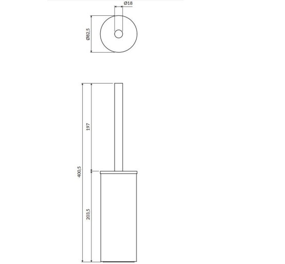 Ершик для унитаза Omnires Modern Project graphite (MP60622GR)