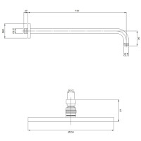 верхний душ Omnires Slimline cooper brushed 25x25 cm (WGSET1CPB)