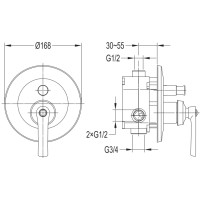 Змішувач для душу прихованого монтажу Omnires Armance antique copper (AM5235ORB)