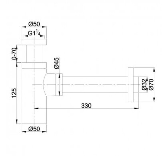 Сифон для умивальника Omnires graphite (A186GR)