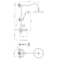 Душевая система Omnires Armance brushed brass (AM5244BSB)