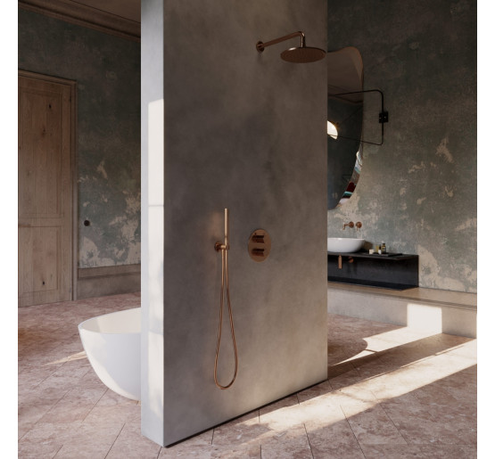 Змішувач для ванни та душу прихованого монтажу з термостатом Omnires Y copper brushed (Y1236ROCPB)