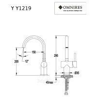 Смеситель для кухни Omnires Y chrome (Y1219CR)