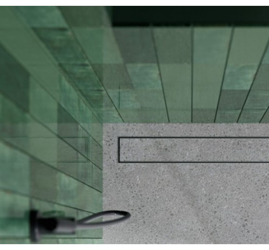 Трап Omnires Lowfix для душу під плитку, 80 см, чорний (LOWFIX80TBL)