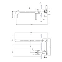 Смеситель для умывальника скрытого монтажа Omnires Y brushed copper (Y1215HLCPB)