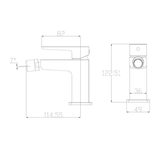 Змішувач для біде Omnires Parma black mat (PM7420BL)