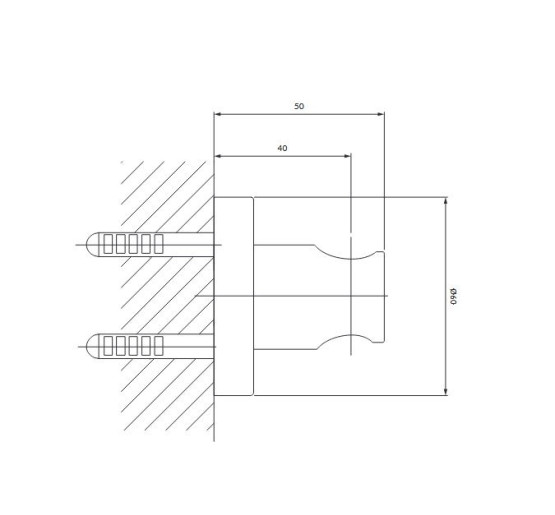 душевой кронштейн Omnires graphite 6 cm (8873AGR)