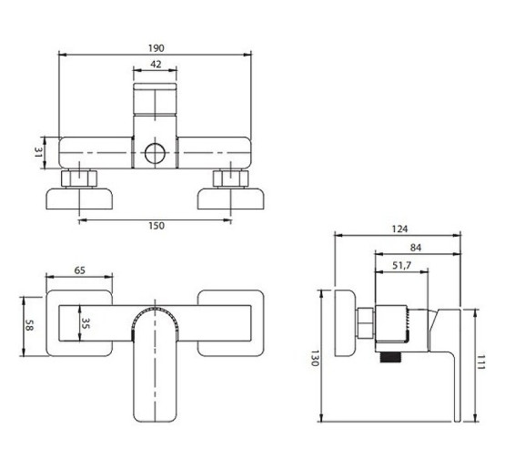 Смеситель для душа Omnires Baretti chrome (BA7840CR)
