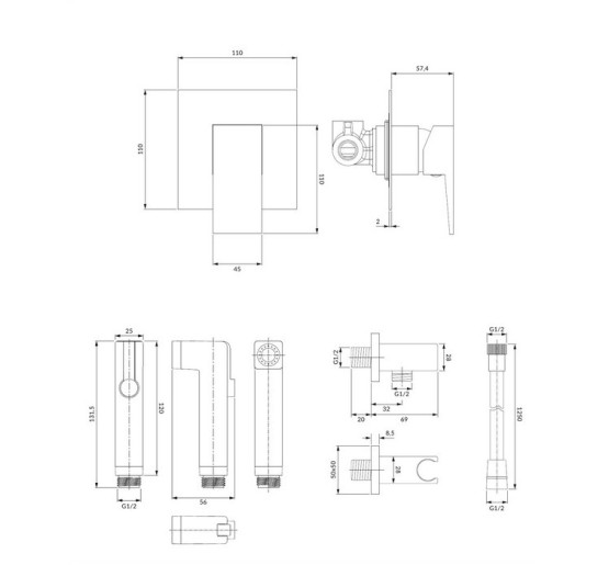 Гігієнічний набір Omnires Fresh chrome (SYSFRBI1CR)