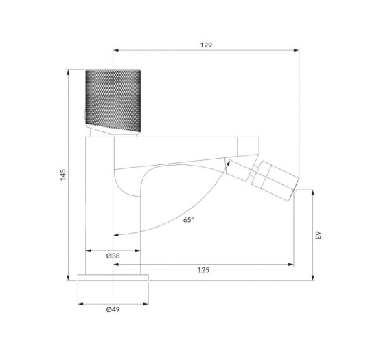 Смеситель для биде Omnires Contour antracite (CT8020AT)