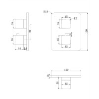 Смеситель для ванны и душа скрытого монтажа Omnires Parma black mat (PM7436BL)