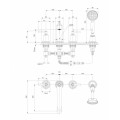 Смеситель для ванны на 4 отверстия Omnires Armance gold, с термостатом (AM5232GL)