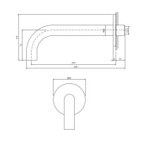 настенный излив Omnires Y graphite (WDYGR)