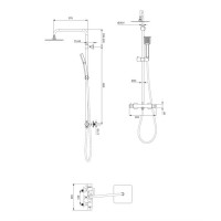 Душевая система с термостатом Omnires Y black (Y1244JBL)