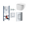 унітаз Omnires Ottawa 49x37 rimless підвісний, сидіння дюропласт + інсталяція Grohe Rapid Sl (38721000 + OTTAWAMWBP)