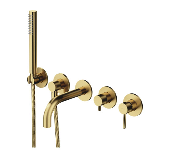 Змішувач для ванни Omnires Y на 5 отворів brushed brass (Y1237-1SBSB)