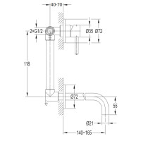 Смеситель для умывальника скрытого монтажа Omnires Y gold (Y1215NGL)
