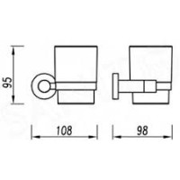 Стакан с держателем Omnires Modern Project black matt (MP60320BL)