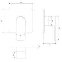 Змішувач для душу Omnires Baretti прихованого монтажу, black mat (BA7845BL)