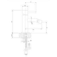 Смеситель для биде Omnires Y graphite (Y1220GR)