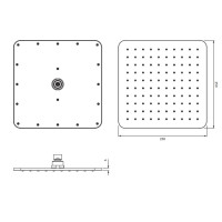 верхний душ Omnires Slimline chrome white 25x25 cm (WG225/OCRB)