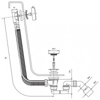 Сифон для ванни Omnires CGS (TK132-PLUS-3.35+64-SBP)