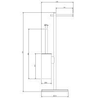 Ершик для унитаза с держателем для туалетной бумаги Omnires Modern Project graphite (MP60810GR)