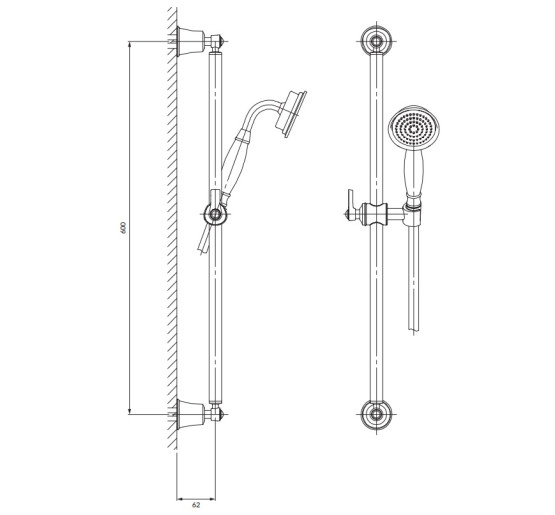 душевой гарнитур Omnires Armance gold (ARMANCE-SGL)