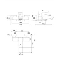 Змішувач для ванни Omnires Parma grafit (PM7430GR)