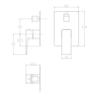 Смеситель для ванны и душа скрытого монтажа Omnires Parma chrome/white (PM7435CRB)