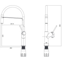 Смеситель для кухни Omnires Vita black/chrome (VI6350BLCR)