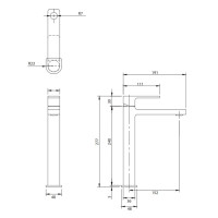 Смеситель для умывальника Omnires Baretti высокий black mat (BA7812BL)