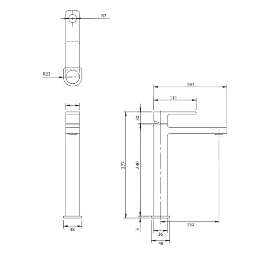 Смеситель для умывальника Omnires Baretti высокий black mat (BA7812BL)