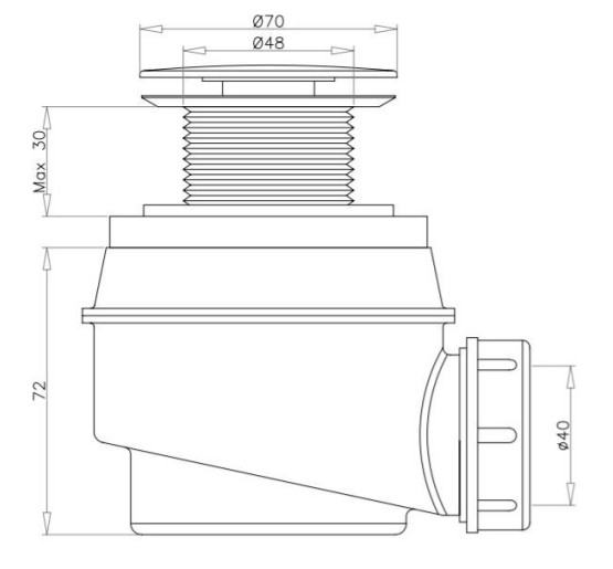 Сифон для ванны и душевого поддона Omnires brushed copper (WB01XCPB)