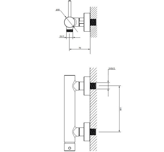 Змішувач для ванни та душу Omnires Y graphite (Y1240GR)