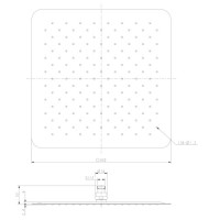 верхний душ Omnires Ultra Slimline chrome 40x40 cm (WGU240CR)