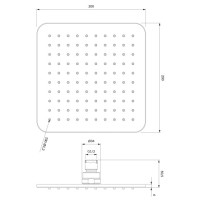 верхний душ Omnires Slimline chrome/white 20x20 cm (WG220/OCRB)