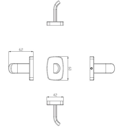 Гачок Omnires Trent chrome (TR55110CR)