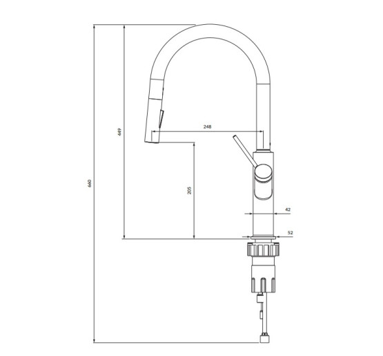 Змішувач для кухні Omnires Bend graphite (BE6455GR)