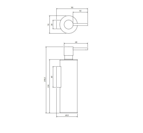 дозатор рідкого мила Omnires Modern Project chrome (MP60721CR)