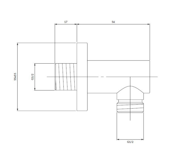 подключение для душевого шланга Omnires graphite (S008GR)